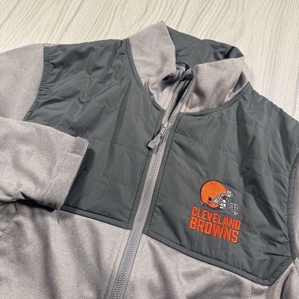 Cleveland Browns Full Zip Jacket Men’s M Performance 2 Tone Gray Logo NFL  NEW